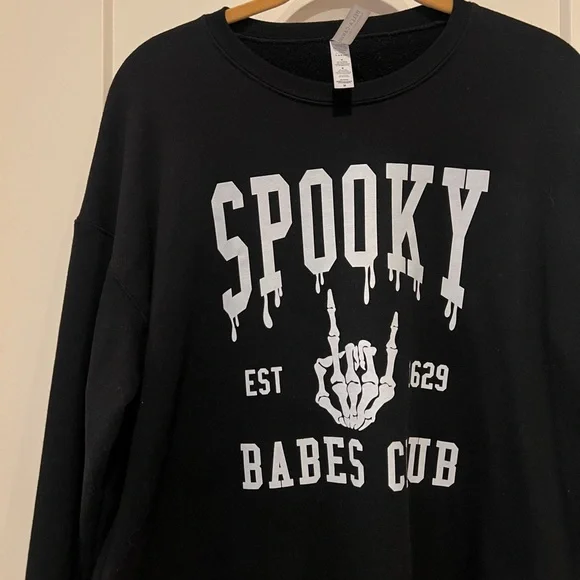Never worn Aspen & Co. Black Fleece Spooky Babes Club Sweatshirt - Picture 2 of 6